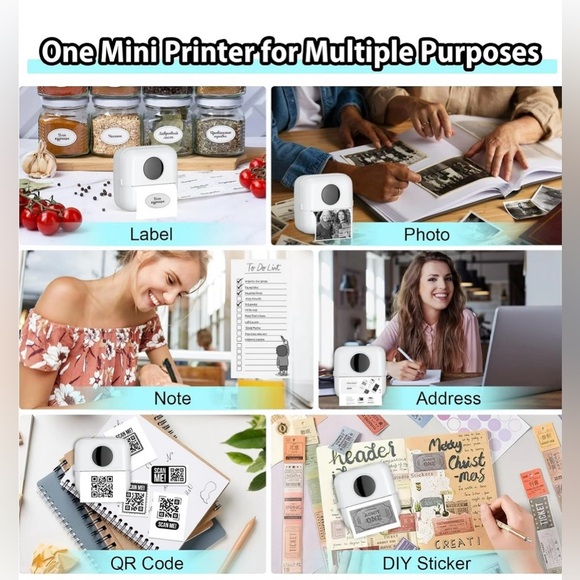 White Portable Mini Printer - Picture 5 of 7